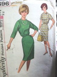 4696 SIMPLICITY 60S SLIM COLLAR OR NOT DRESS,BELT PATTERN 14 34
